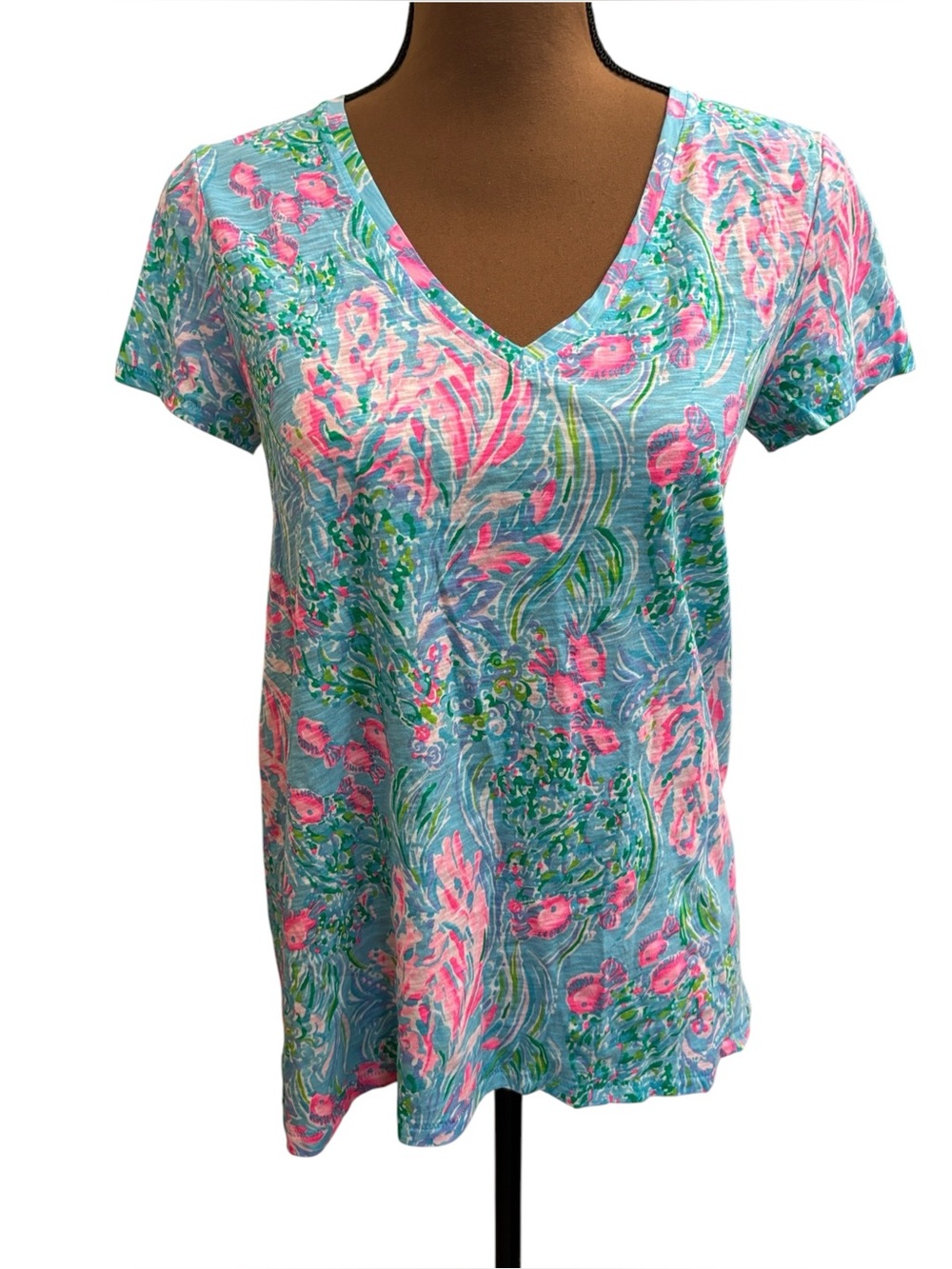 Lilly Pulitzer Etta V Neck Tee Amalfi Blue
Best Fishes Size X-Small